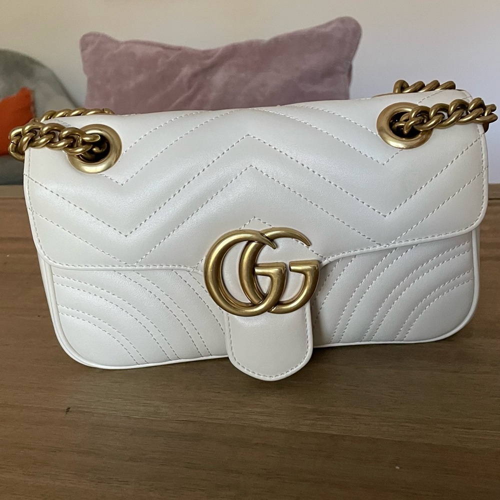 White Gucci Marmont Bag